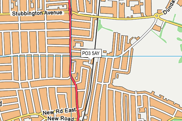 PO3 5AY map - OS VectorMap District (Ordnance Survey)