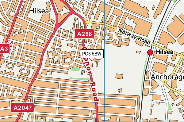 PO3 5BW map - OS VectorMap District (Ordnance Survey)