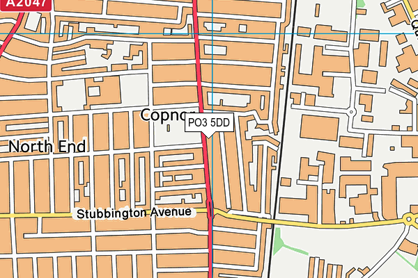 PO3 5DD map - OS VectorMap District (Ordnance Survey)