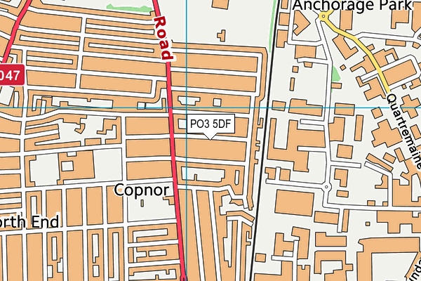 PO3 5DF map - OS VectorMap District (Ordnance Survey)