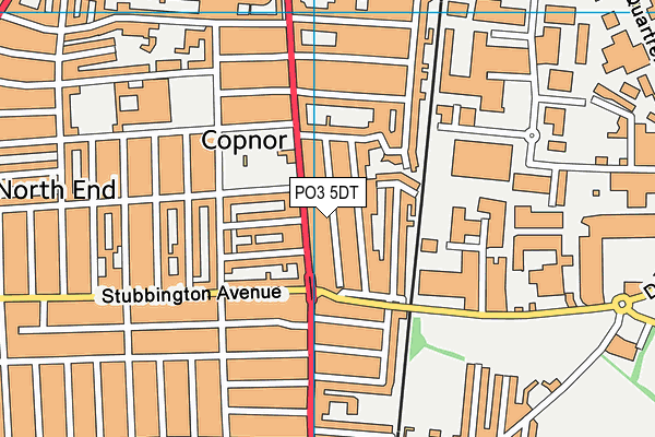 PO3 5DT map - OS VectorMap District (Ordnance Survey)