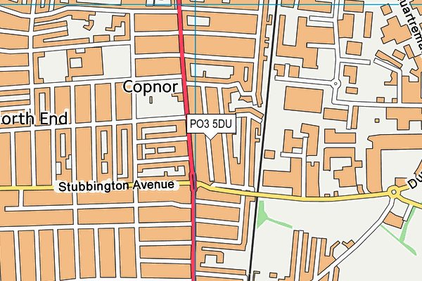 PO3 5DU map - OS VectorMap District (Ordnance Survey)