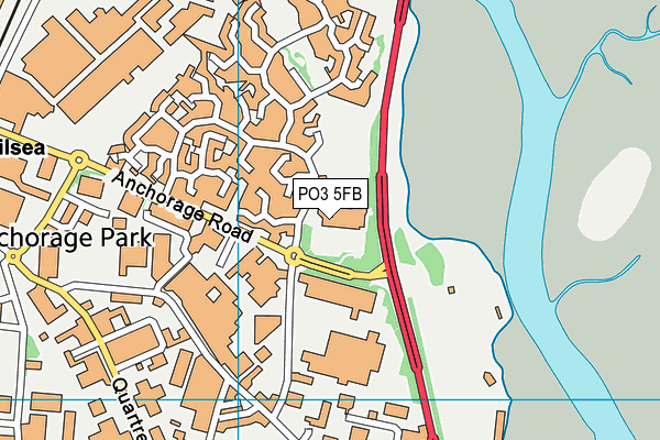 PO3 5FB map - OS VectorMap District (Ordnance Survey)