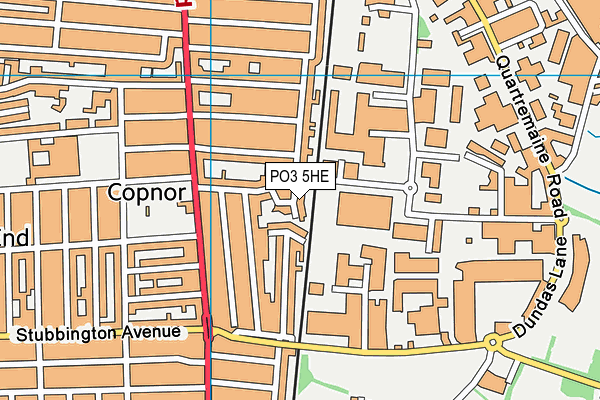 PO3 5HE map - OS VectorMap District (Ordnance Survey)