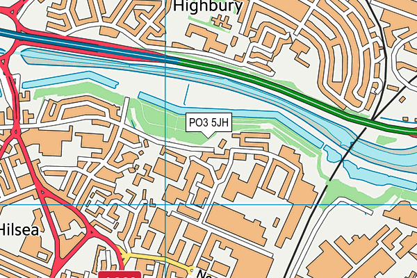 PO3 5JH map - OS VectorMap District (Ordnance Survey)