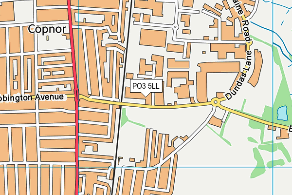 PO3 5LL map - OS VectorMap District (Ordnance Survey)