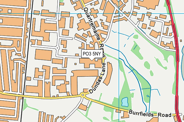 PO3 5NY map - OS VectorMap District (Ordnance Survey)