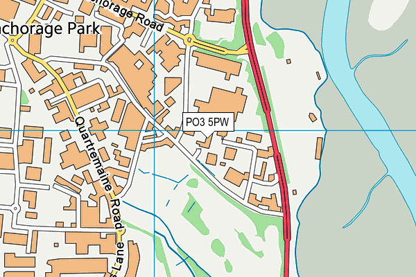 PO3 5PW map - OS VectorMap District (Ordnance Survey)