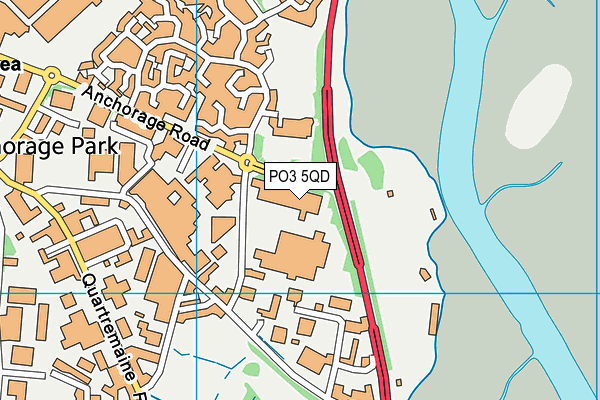 PO3 5QD map - OS VectorMap District (Ordnance Survey)