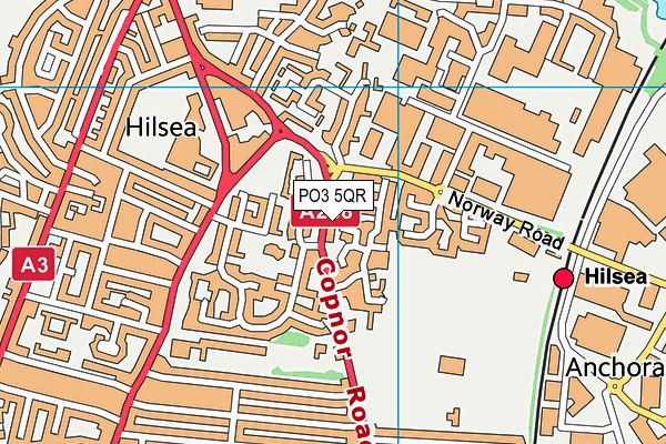 PO3 5QR map - OS VectorMap District (Ordnance Survey)