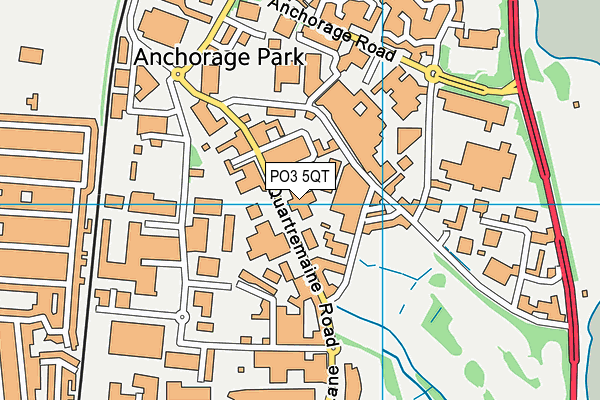 PO3 5QT map - OS VectorMap District (Ordnance Survey)