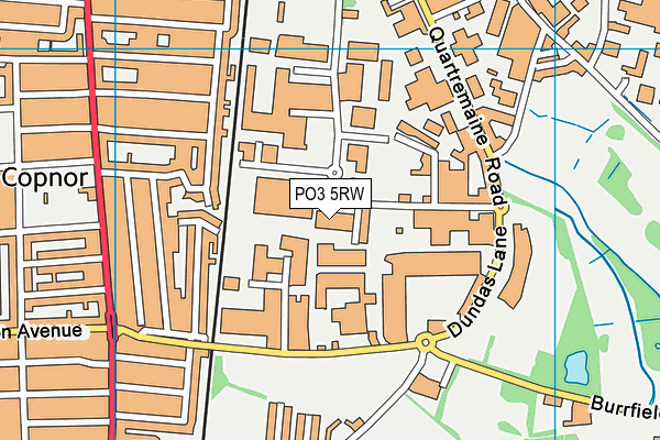 PO3 5RW map - OS VectorMap District (Ordnance Survey)