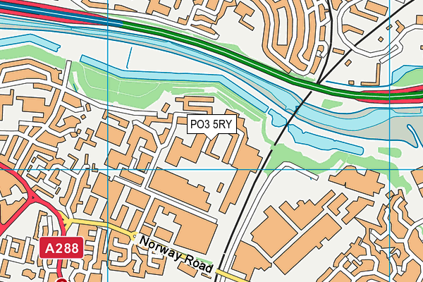 PO3 5RY map - OS VectorMap District (Ordnance Survey)