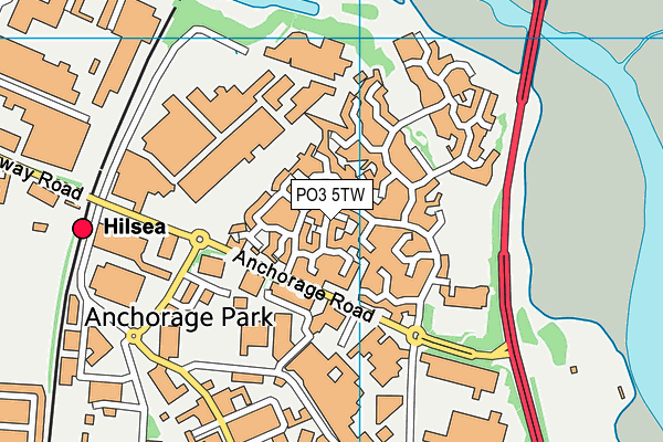 PO3 5TW map - OS VectorMap District (Ordnance Survey)