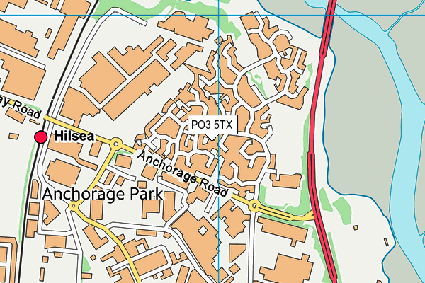 PO3 5TX map - OS VectorMap District (Ordnance Survey)