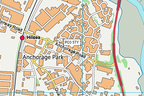 PO3 5TY map - OS VectorMap District (Ordnance Survey)