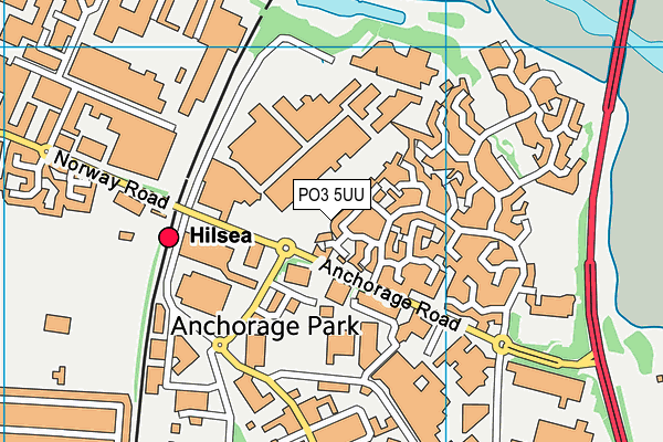 PO3 5UU map - OS VectorMap District (Ordnance Survey)