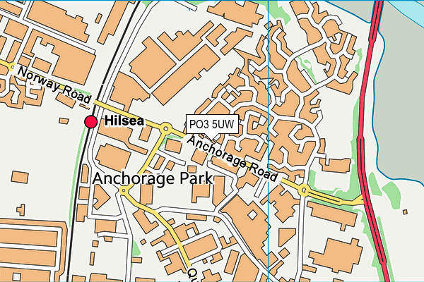 PO3 5UW map - OS VectorMap District (Ordnance Survey)