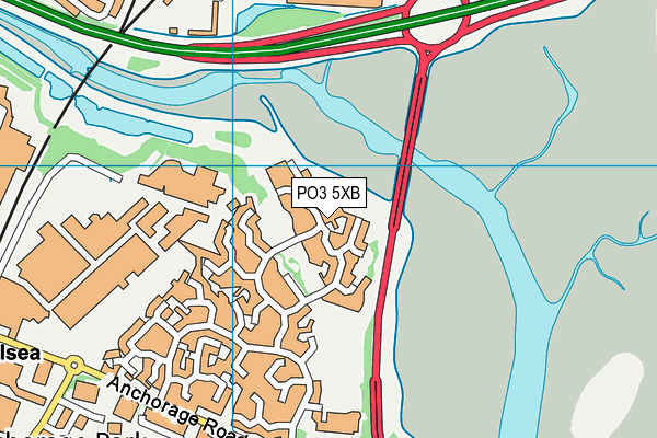 PO3 5XB map - OS VectorMap District (Ordnance Survey)