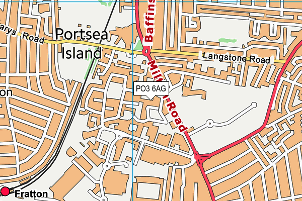 PO3 6AG map - OS VectorMap District (Ordnance Survey)