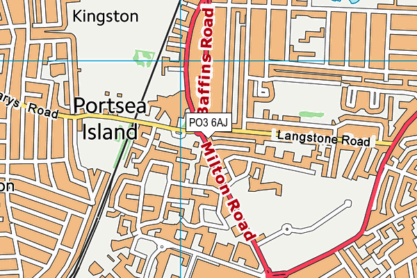 PO3 6AJ map - OS VectorMap District (Ordnance Survey)