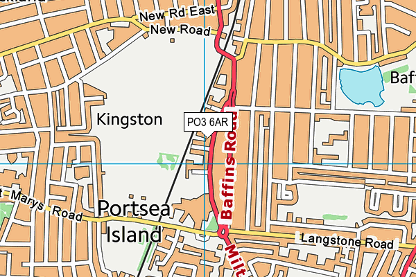 PO3 6AR map - OS VectorMap District (Ordnance Survey)