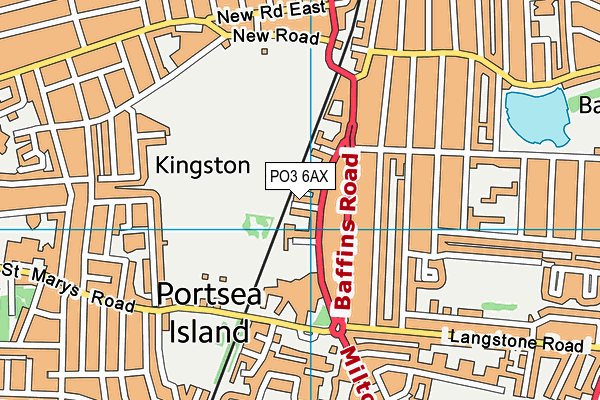 PO3 6AX map - OS VectorMap District (Ordnance Survey)