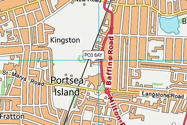 PO3 6AY map - OS VectorMap District (Ordnance Survey)