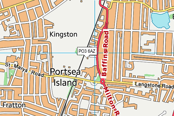 PO3 6AZ map - OS VectorMap District (Ordnance Survey)