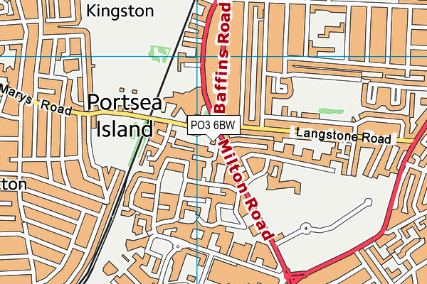 PO3 6BW map - OS VectorMap District (Ordnance Survey)