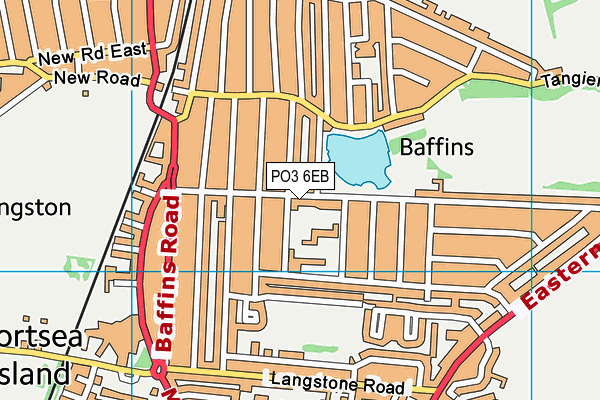 PO3 6EB map - OS VectorMap District (Ordnance Survey)