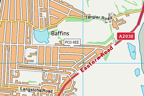 PO3 6EE map - OS VectorMap District (Ordnance Survey)