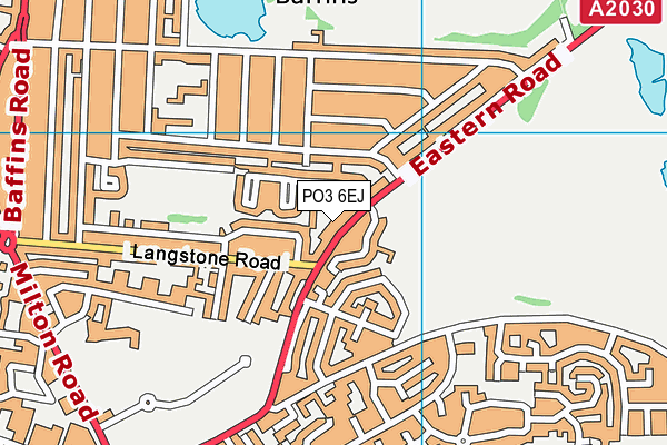 PO3 6EJ map - OS VectorMap District (Ordnance Survey)