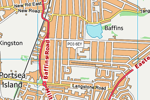 PO3 6EY map - OS VectorMap District (Ordnance Survey)