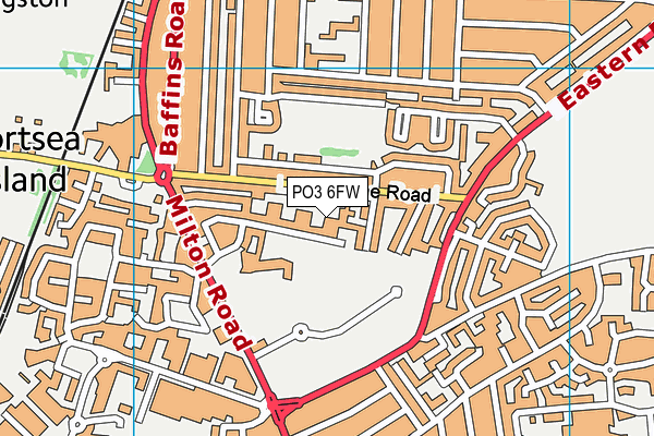 PO3 6FW map - OS VectorMap District (Ordnance Survey)