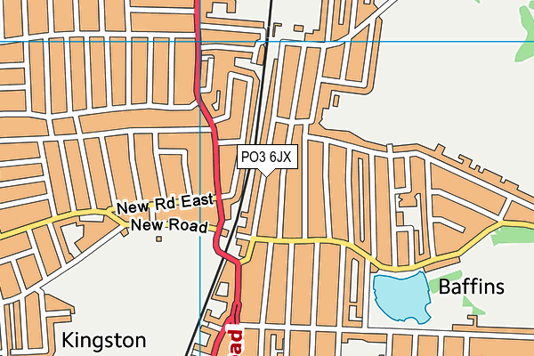 PO3 6JX map - OS VectorMap District (Ordnance Survey)