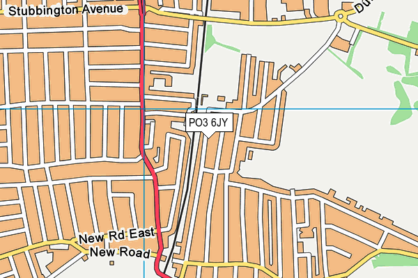 PO3 6JY map - OS VectorMap District (Ordnance Survey)