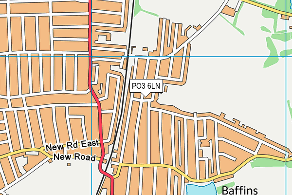 PO3 6LN map - OS VectorMap District (Ordnance Survey)