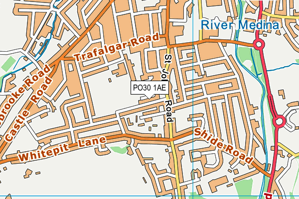 PO30 1AE map - OS VectorMap District (Ordnance Survey)