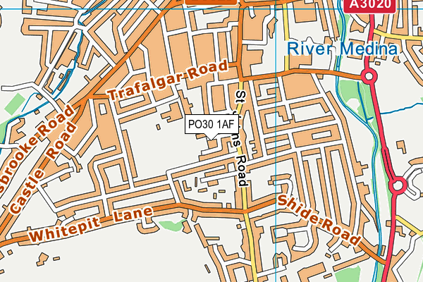 PO30 1AF map - OS VectorMap District (Ordnance Survey)