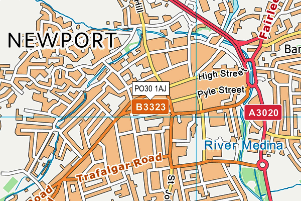 PO30 1AJ map - OS VectorMap District (Ordnance Survey)