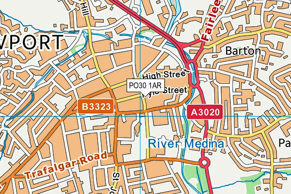 PO30 1AR map - OS VectorMap District (Ordnance Survey)