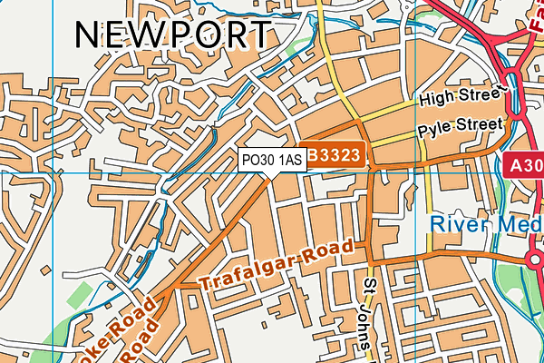 PO30 1AS map - OS VectorMap District (Ordnance Survey)