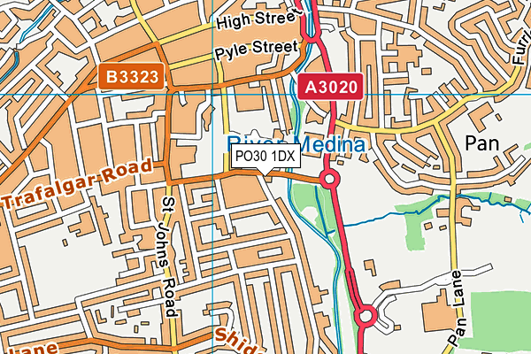 PO30 1DX map - OS VectorMap District (Ordnance Survey)