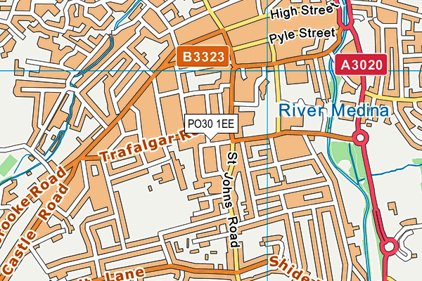 PO30 1EE map - OS VectorMap District (Ordnance Survey)