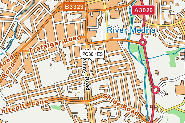 PO30 1ES map - OS VectorMap District (Ordnance Survey)