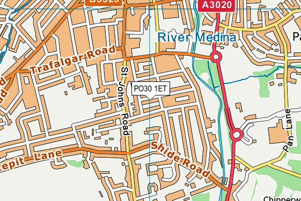 PO30 1ET map - OS VectorMap District (Ordnance Survey)