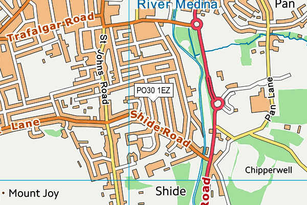 PO30 1EZ map - OS VectorMap District (Ordnance Survey)