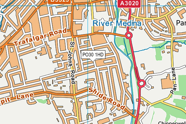 PO30 1HD map - OS VectorMap District (Ordnance Survey)