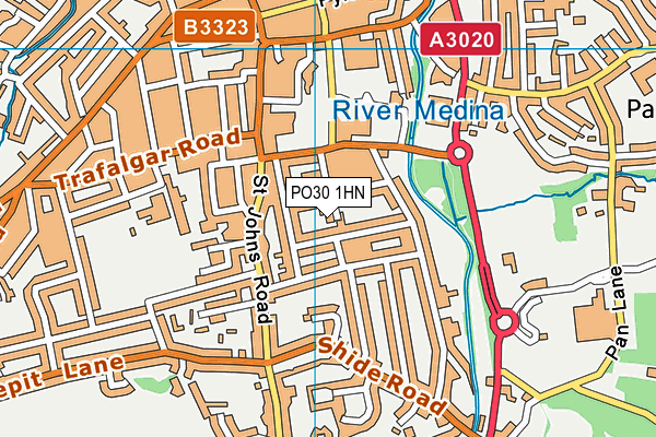 PO30 1HN map - OS VectorMap District (Ordnance Survey)